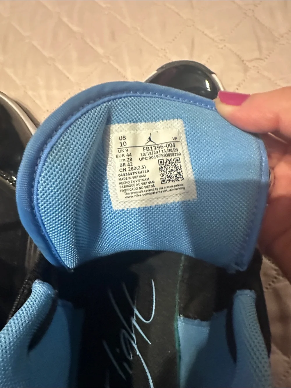 Jordan Black and Blue Glossy Basketball Sneakers